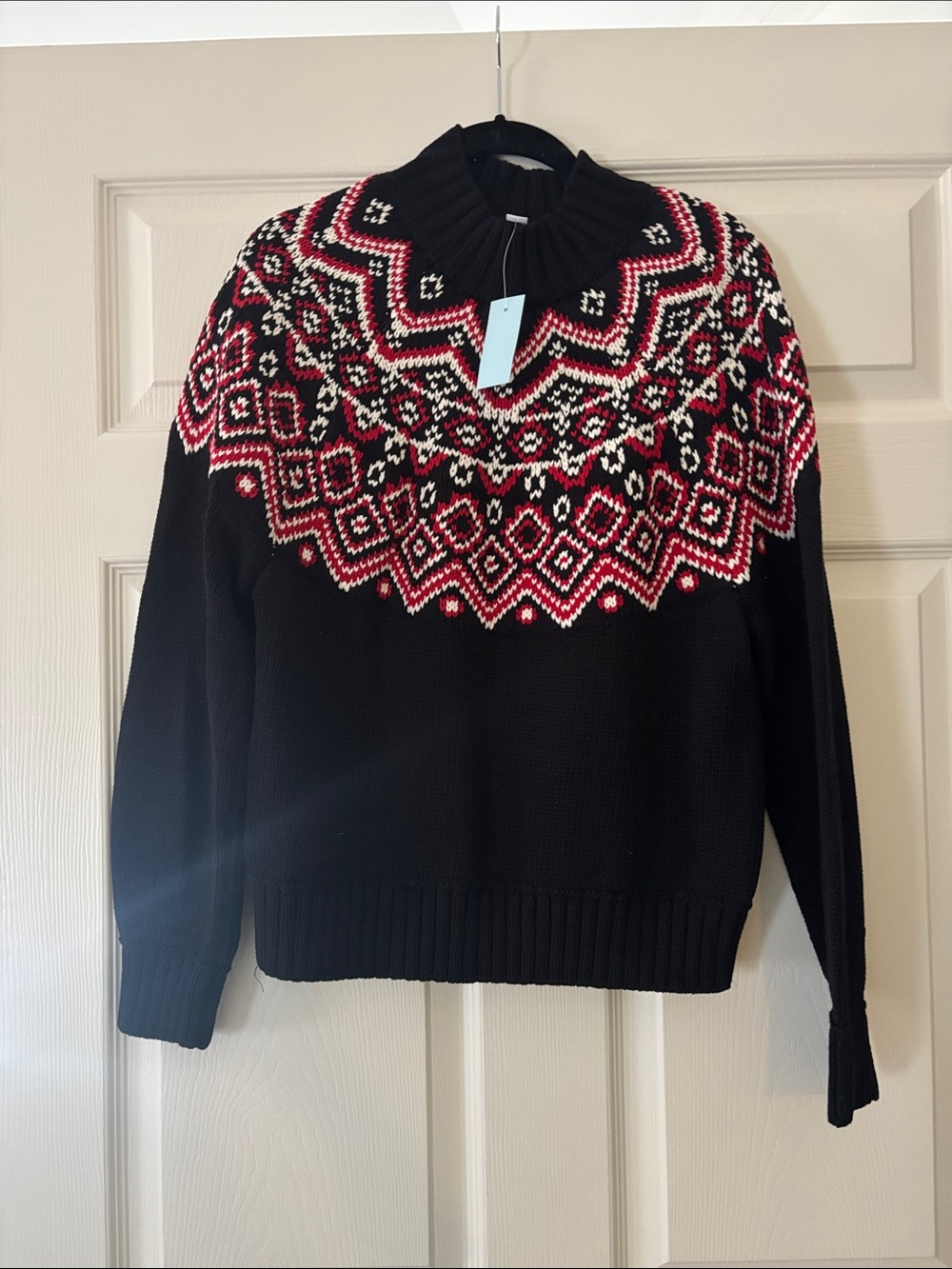 Ann Taylor Weekend Fair Isle Mock Neck Sweater